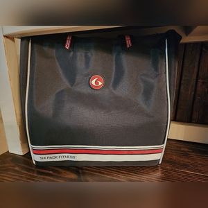 6 Pack Bag Camille Black/Red Fitness Meal Prep Bag + 3 Containers